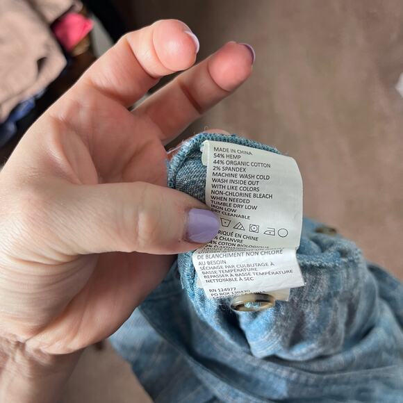 prAna Women's Blue Wayferer Sleeveless Cotton Hemp Blend Breathable Jumpsuit XL - Picture 7 of 11